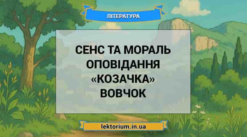 Сенс та мораль оповідання «Козачка» Вовчок