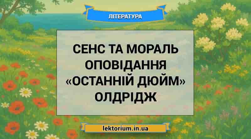 Сенс та мораль оповідання «Останній дюйм» Олдрідж