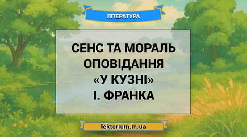 Сенс та мораль оповідання «У кузні» І. Франка
