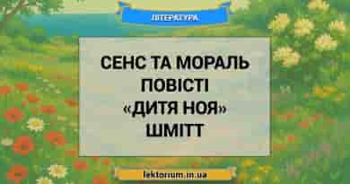 Сенс та мораль повісті «Дитя Ноя» Шмітт