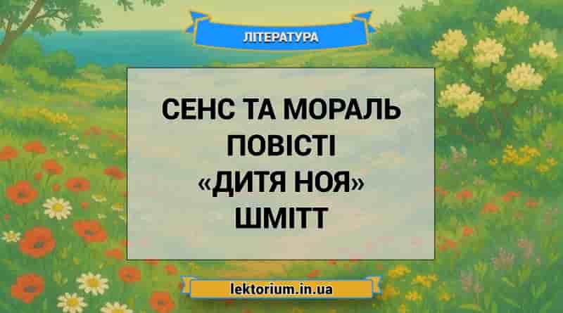 Сенс та мораль повісті «Дитя Ноя» Шмітт