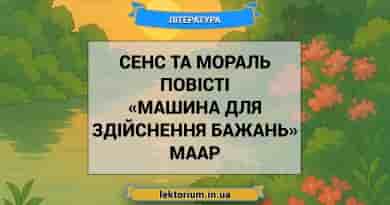 Сенс та мораль повісті «Машина для здійснення бажань» Маар