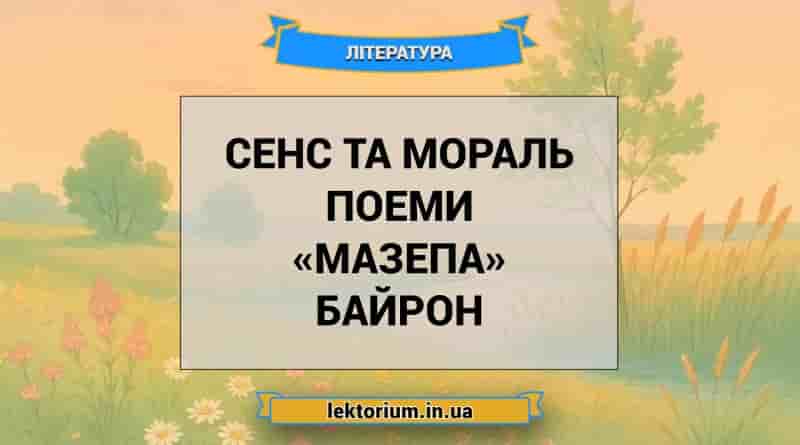 Сенс та мораль поеми «Мазепа» Байрон
