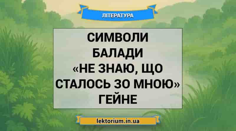Символи балади «Не знаю, що сталось зо мною» Гейне
