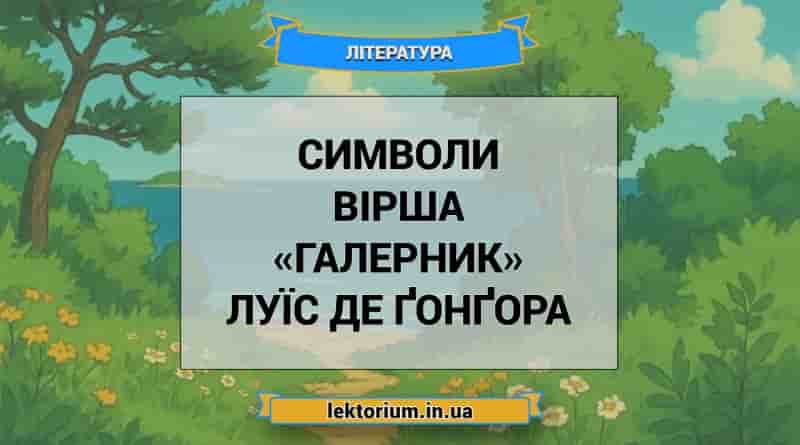 Символи вірша «Галерник» Луїс де Ґонґора