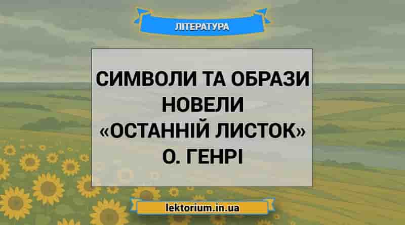 Символи та образи новели «Останній листок» О. Генрі