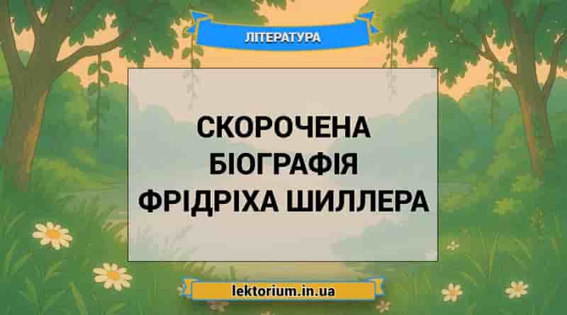 Скорочена біографія Фрідріха Шиллера
