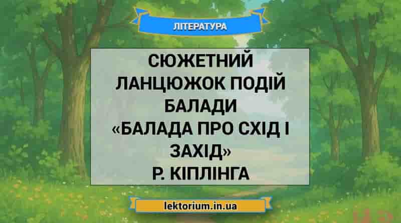 Сюжетний ланцюжок подій балади «Балада про схід і захід» Р. Кіплінга