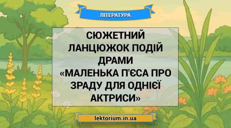 Сюжетний ланцюжок подій драми «Маленька п'єса про зраду для однієї актриси»