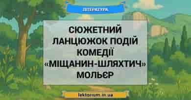 Сюжетний ланцюжок подій комедії «Міщанин-шляхтич» Мольєр