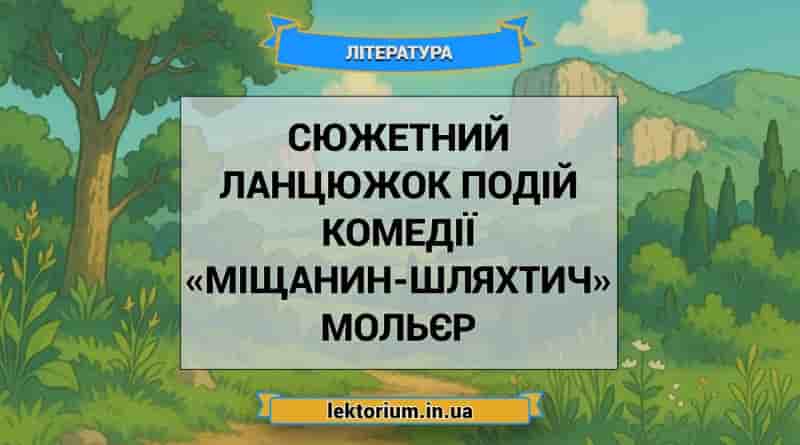 Сюжетний ланцюжок подій комедії «Міщанин-шляхтич» Мольєр