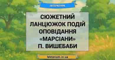 Сюжетний ланцюжок подій оповідання «Марсіани» П. Вишебаби