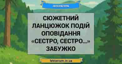 Сюжетний ланцюжок подій оповідання «Сестро, сестро…» Забужко