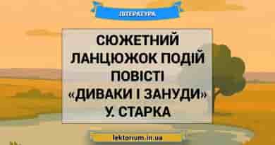 Сюжетний ланцюжок подій повісті «Диваки і зануди» У. Старка