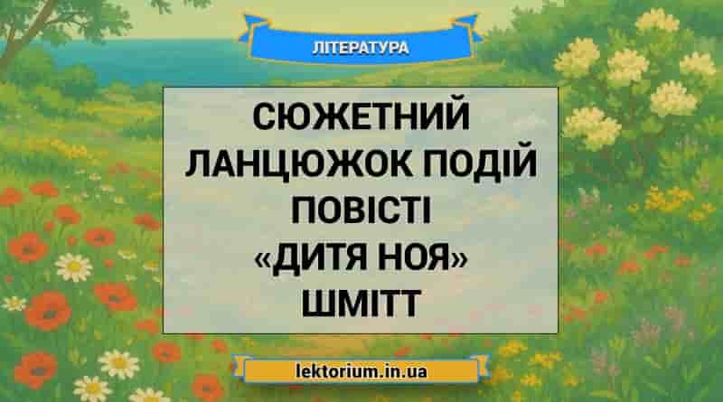 Сюжетний ланцюжок подій повісті «Дитя Ноя» Шмітт