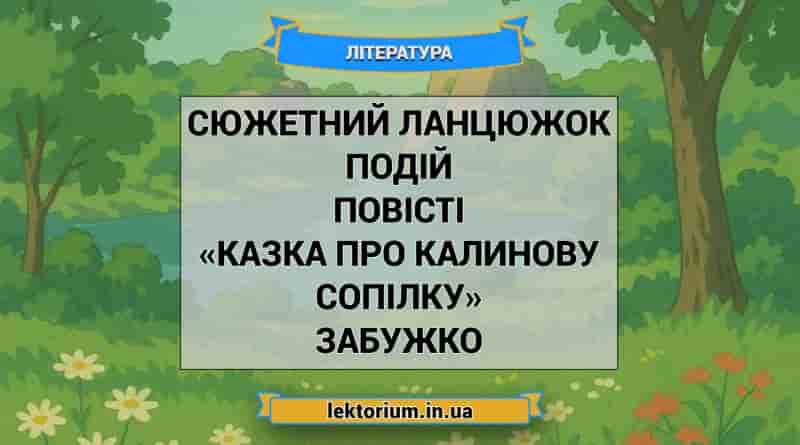Сюжетний ланцюжок подій повісті «Казка про калинову сопілку» Забужко