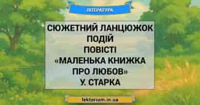 Сюжетний ланцюжок подій повісті «Маленька книжка про любов» У. Старка