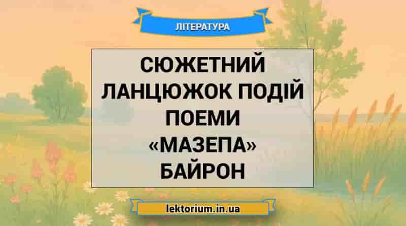 Сюжетний ланцюжок подій поеми «Мазепа» Байрон