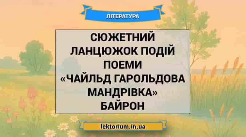 Сюжетний ланцюжок подій поеми «Чайльд Гарольдова мандрівка» Байрон