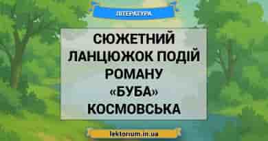 Сюжетний ланцюжок подій роману «Буба» Космовська