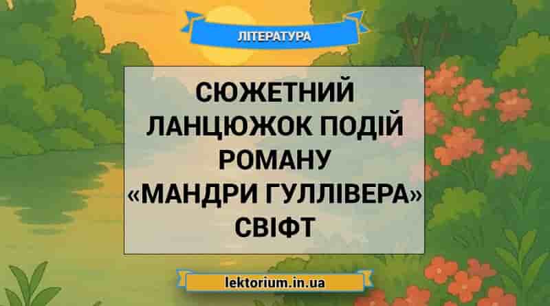 Сюжетний ланцюжок подій роману «Мандри Гуллівера» Свіфт