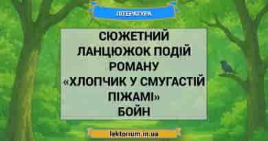 Сюжетний ланцюжок подій роману «Хлопчик у смугастій піжамі» Бойн