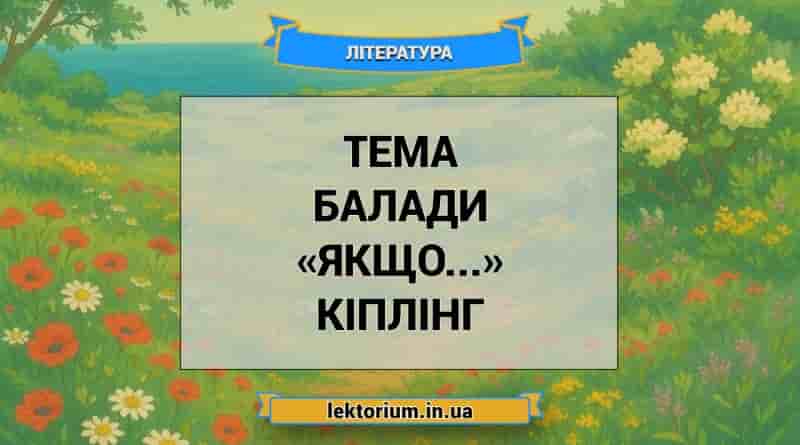 Тема балади «Якщо...» Кіплінг