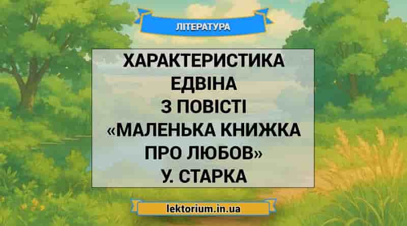 Характеристика Едвіна з повісті «Маленька книжка про любов» У. Старка