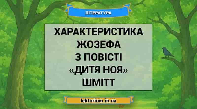 Характеристика Жозефа з повісті «Дитя Ноя» Шмітт