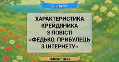 Характеристика Крейдяника з повісті «Федько, прибулець з інтернету»