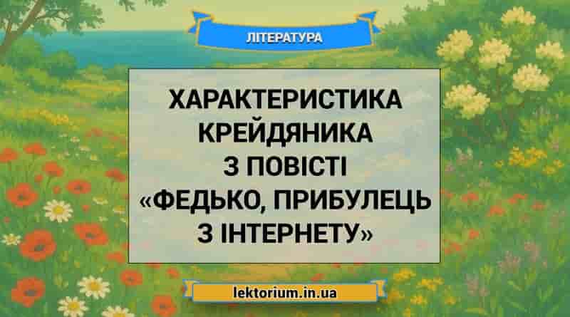 Характеристика Крейдяника з повісті «Федько, прибулець з інтернету»