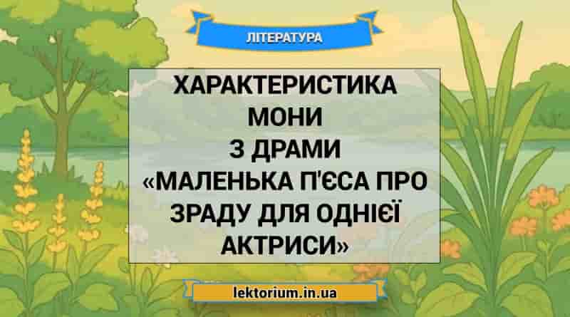 Характеристика Мони з драми «Маленька п'єса про зраду для однієї актриси»