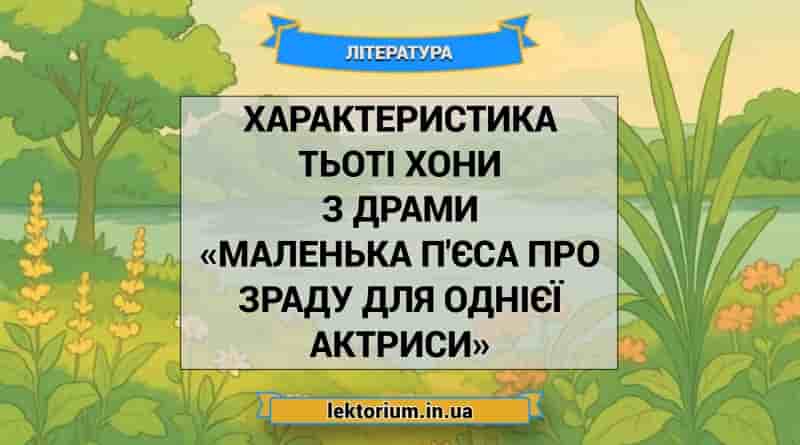 Характеристика Тьоті Хони з драми «Маленька п'єса про зраду для однієї актриси»