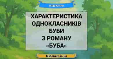 Характеристика однокласників Буби з роману «Буба»