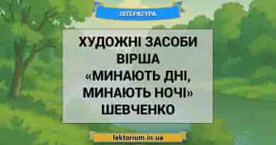 Художні засоби вірша «Минають дні, минають ночі» Шевченко
