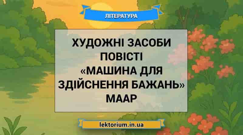 Художні засоби повісті «Машина для здійснення бажань» Маар