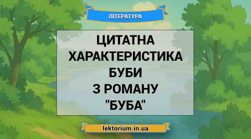 Цитатна характеристика Буби з роману _Буба_
