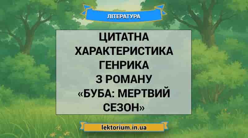 Цитатна характеристика Генрика з роману «Буба_ мертвий сезон»