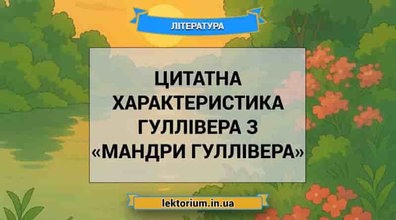 Цитатна характеристика Гуллівера з «Мандри Гуллівера»