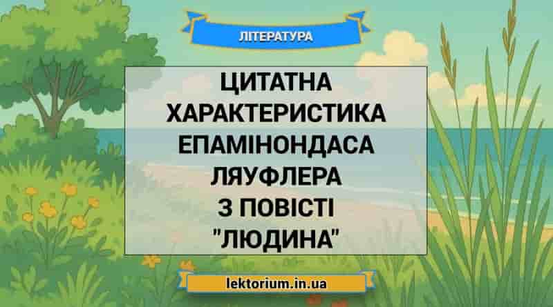 Цитатна характеристика Епамінондаса Ляуфлера з повісті _Людина_