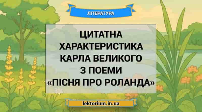 Цитатна характеристика Карла Великого з поеми «Пісня про Роланда»