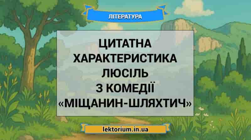 Цитатна характеристика Люсіль з комедії «Міщанин-шляхтич»