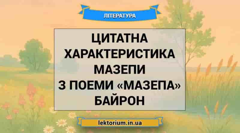 Цитатна характеристика Мазепи з поеми «Мазепа» Байрон