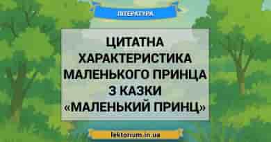 Цитатна характеристика Маленького Принца з казки «Маленький принц»