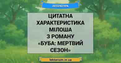 Цитатна характеристика Мілоша з роману «Буба_ мертвий сезон»