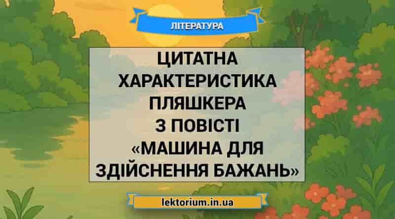Цитатна характеристика Пляшкера з повісті «Машина для здійснення бажань»