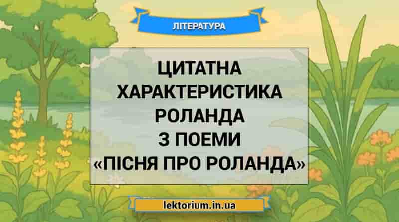 Цитатна характеристика Роланда з поеми «Пісня про Роланда»