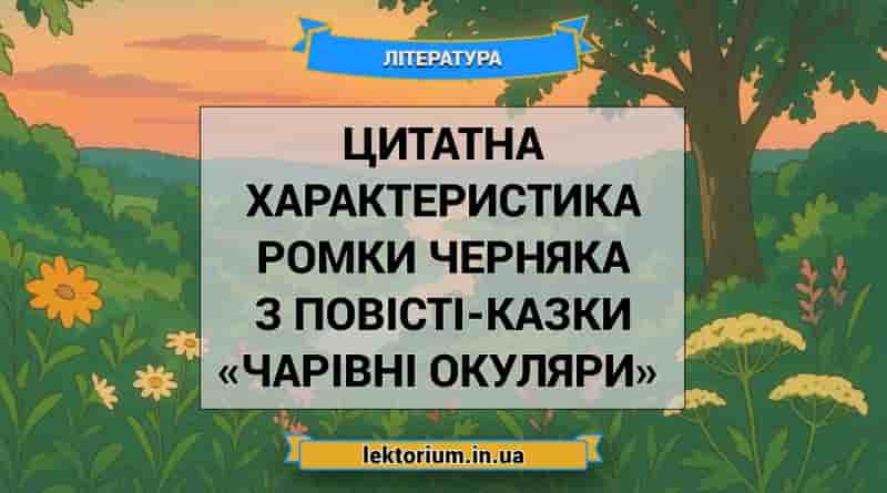 Цитатна характеристика Ромки Черняка з «Чарівні окуляри» Нестайко
