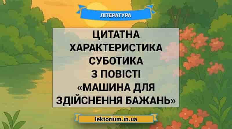 Цитатна характеристика Суботика з повісті «Машина для здійснення бажань»