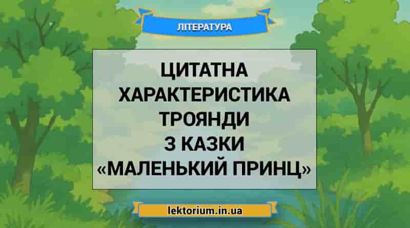 Цитатна характеристика Троянди з казки «Маленький принц»
